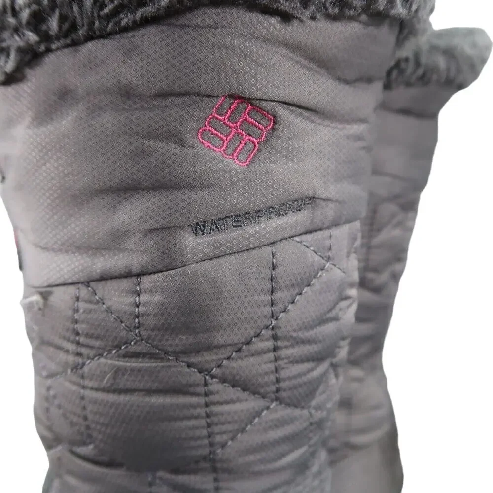 Columbia Shoes Youth 5 Boots Winter Snow Minx Waterproof Lace Up Insulated Grey